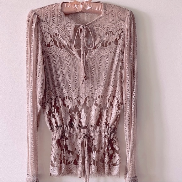 Holt Renfrew Tops - Semi-Sheer 100% Needle-Laced Holt Renfrew Blouse